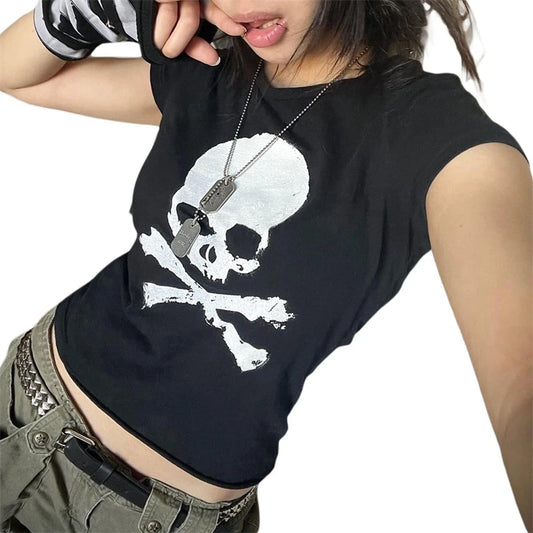 Gothic Skull Vintage Grunge Graphic T-Shirt