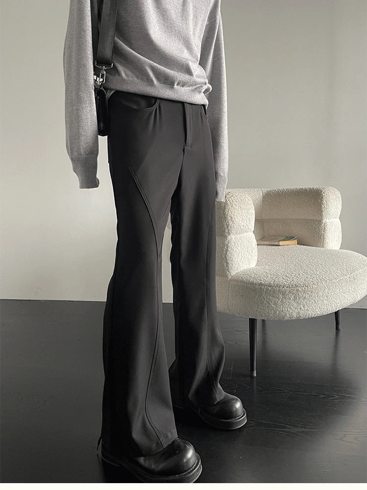 Black Flare High Waist Casual Pants