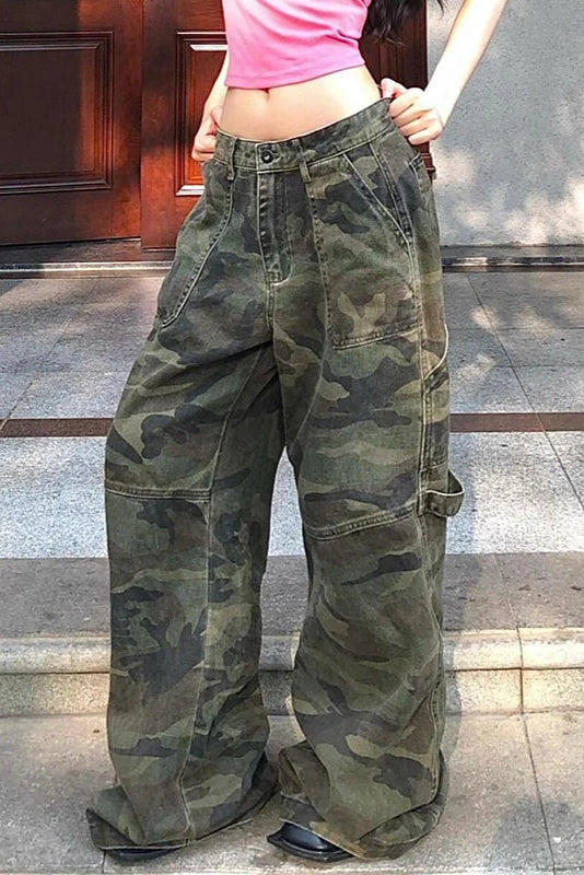Vintage Grunge Cargo Trousers Jeans