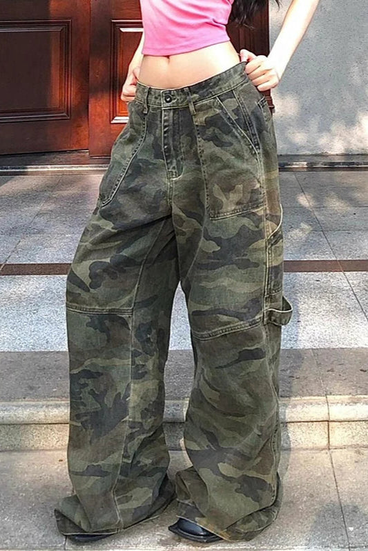 Vintage Grunge Cargo Trousers Jeans
