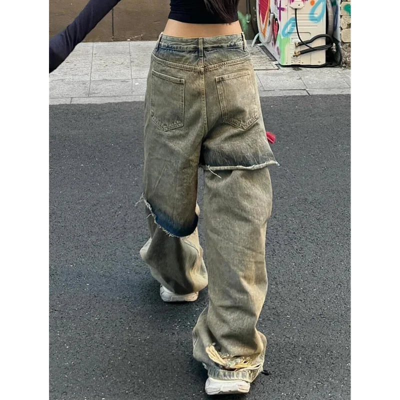 Vintage High Waisted Loose Wide Jeans