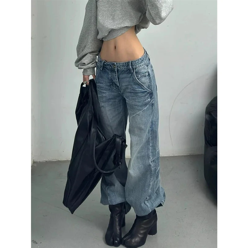 Washed High Waist Wide Leg Jeans