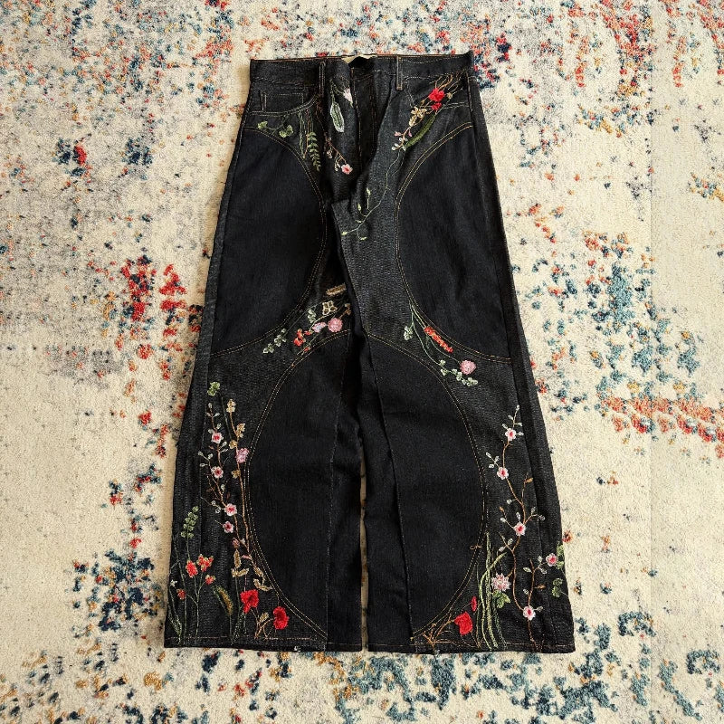 Blossom Floral Baggy Jeans Retro
