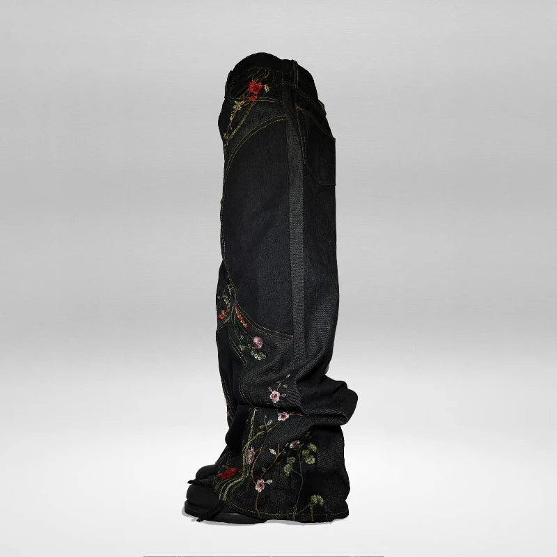 Blossom Floral Baggy Jeans Retro