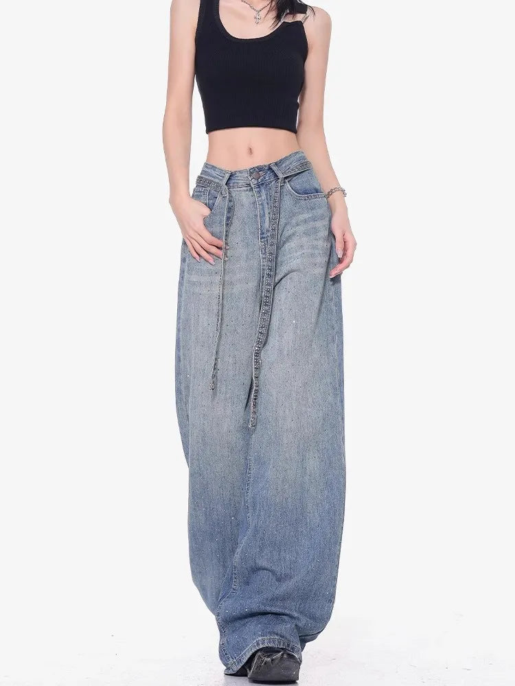 Wide Leg High Waisted Retro Jeans