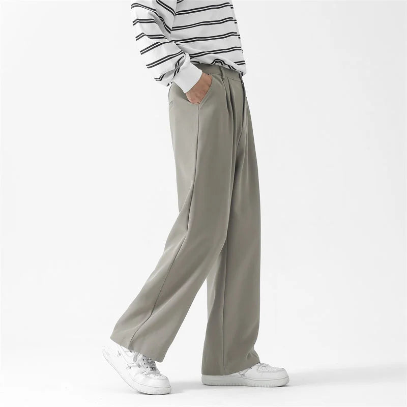 Modern Grey Black Wide Leg Pants