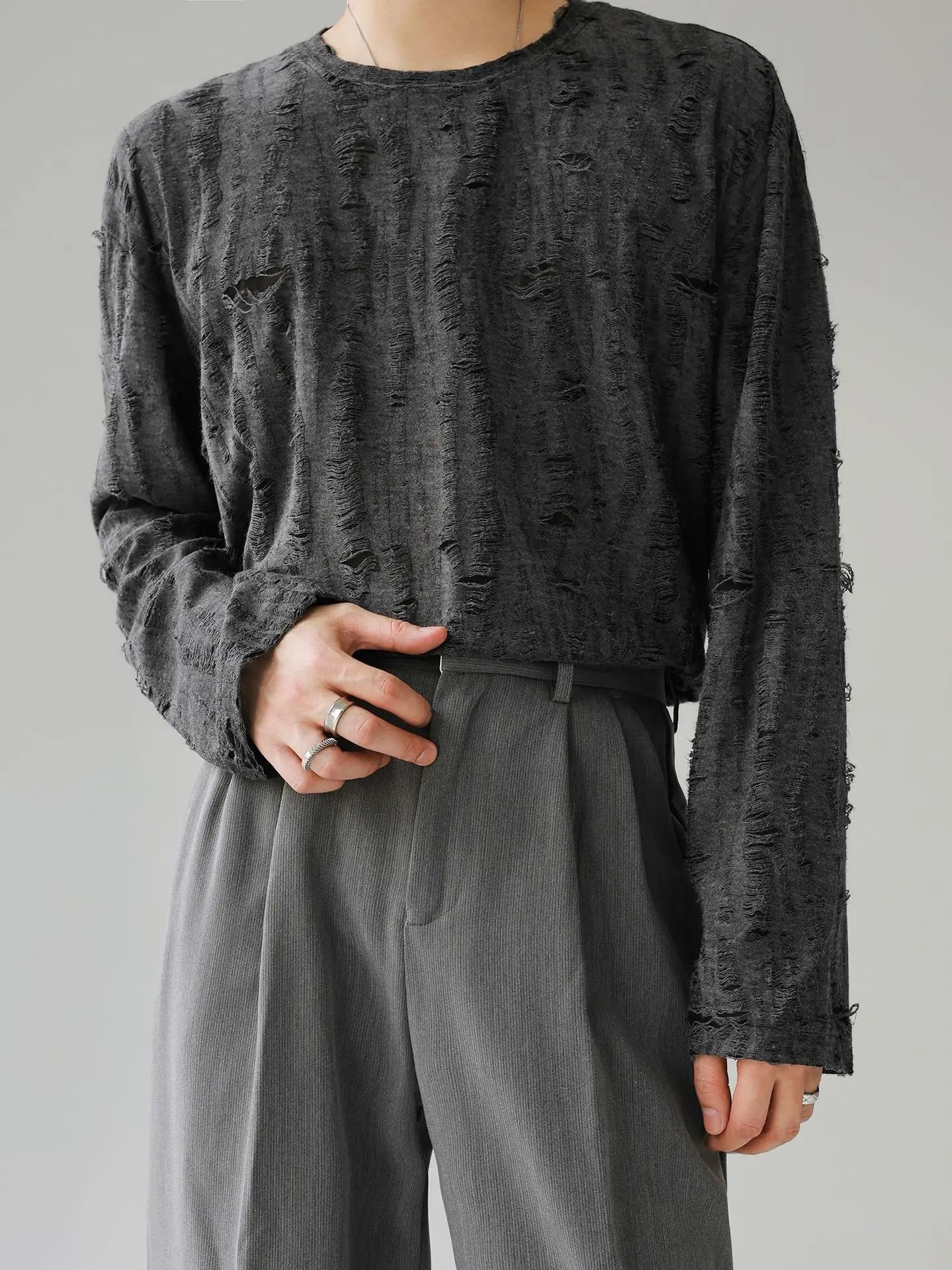 Retro Distressed Aesthetics Long Sleeve T-Shirt