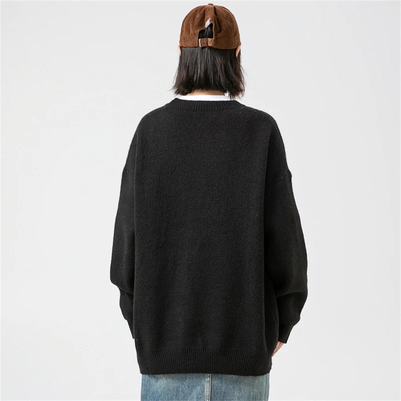 Luxury Oversize Alphabet Embroidered Knit Shirt