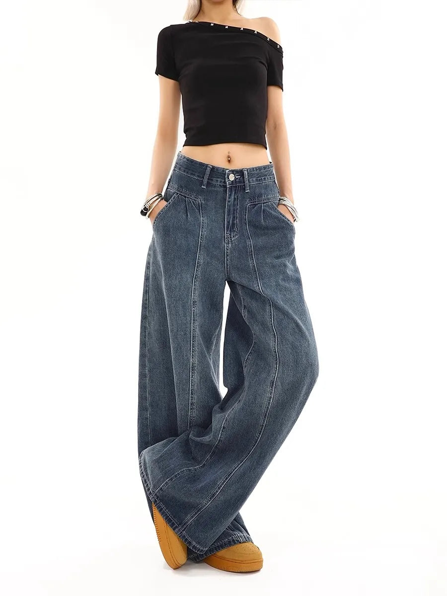 Vintage Baggy High Waist Wide Jeans