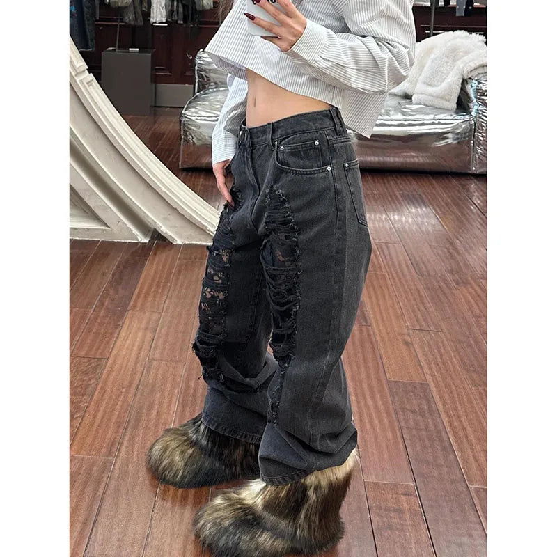 Vintage Black High Waisted Denim Jeans