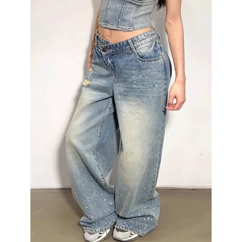 Vintage Dark Blue Baggy Y2K Jeans