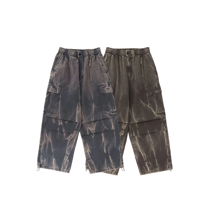 Dirty Washed Loose Fit Cargo Pants