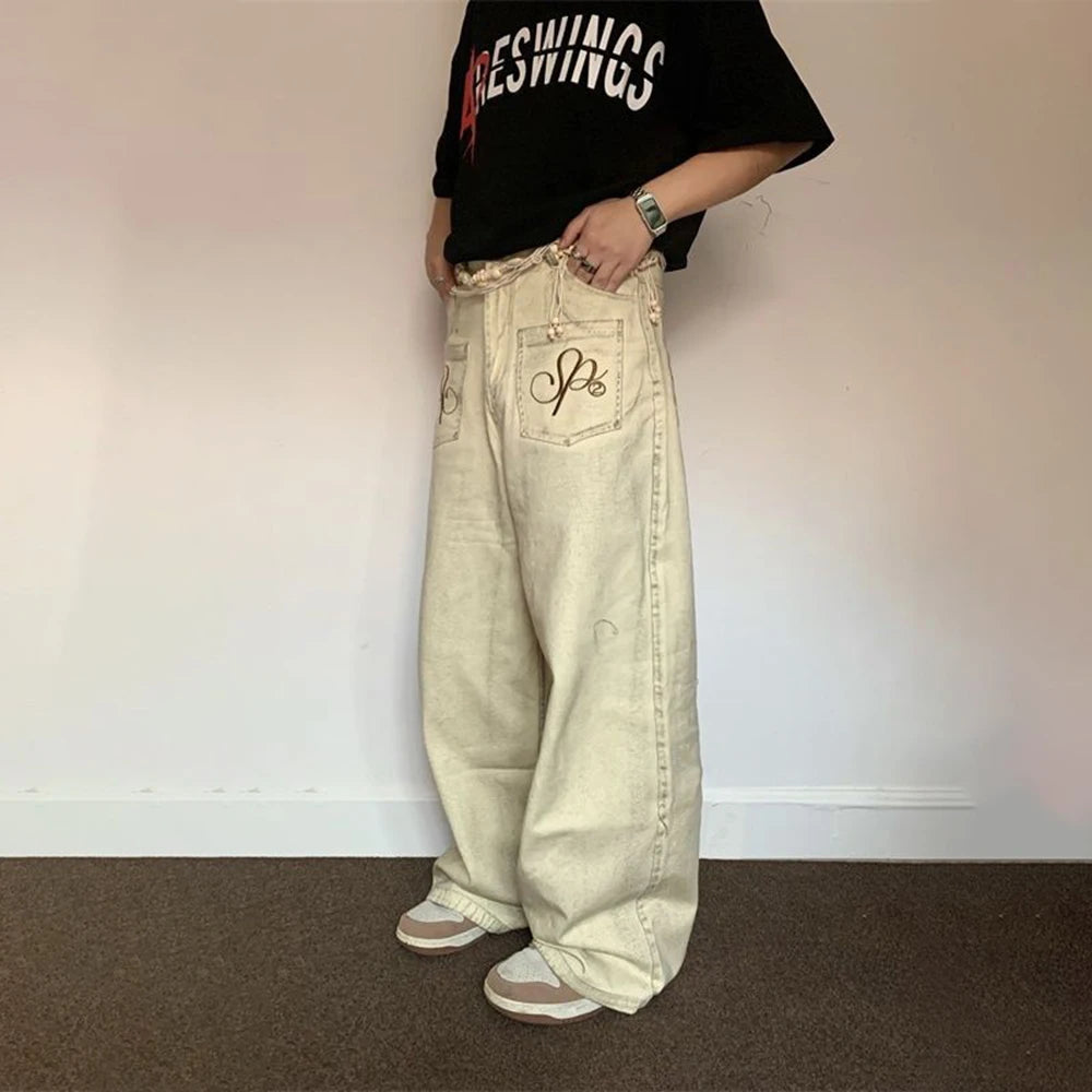Retro American Loose Straight Jeans