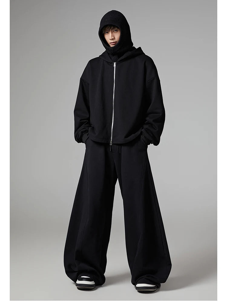 Black Flowy Baggy Wide Leg Pants