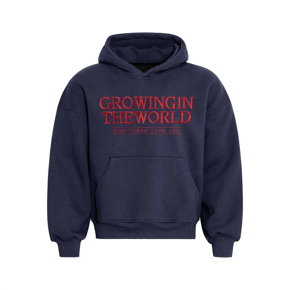 Stylish Embroidered Front Pocket Hoodies