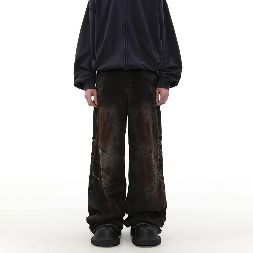 Vintage Wide Leg Brown Denim Jeans