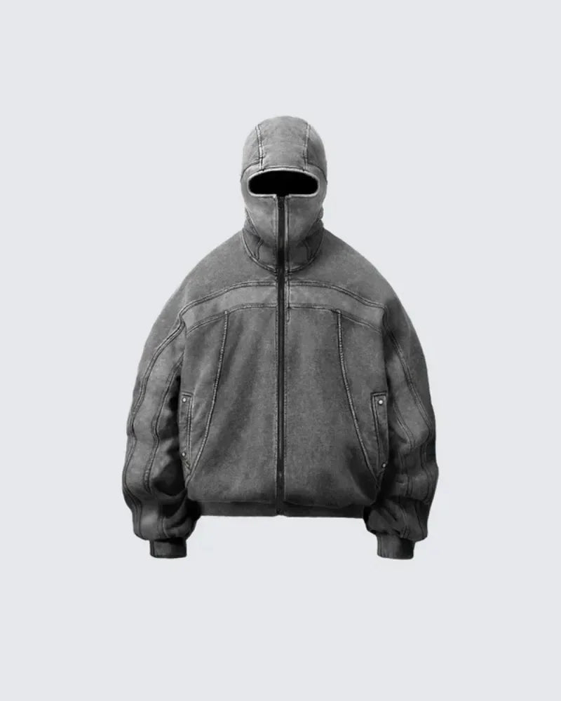 Washed Gray Classic Balaclava Ninja Shirt