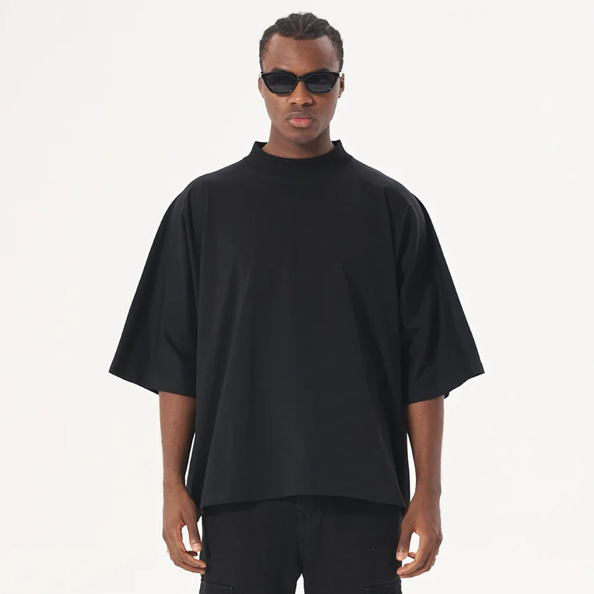 Heavyweight Distressed Boxy Cropped T-Shirt