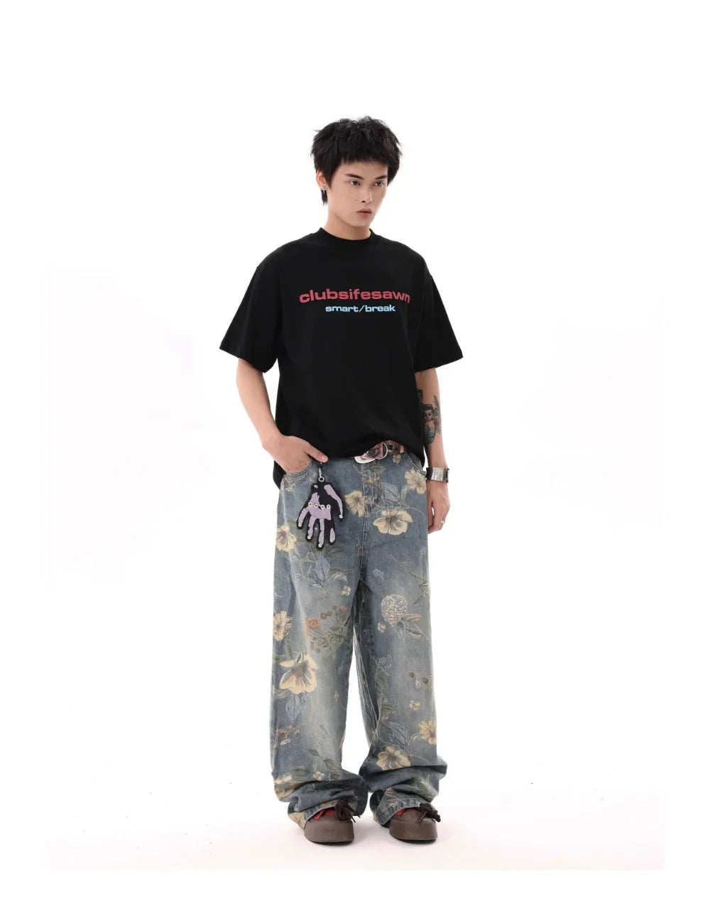 Floral Print Vintage Y2K Jeans