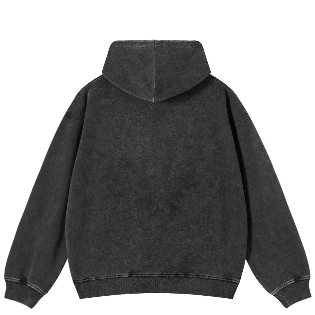 Oversized Black Graphic Hoodie Sweatshirt