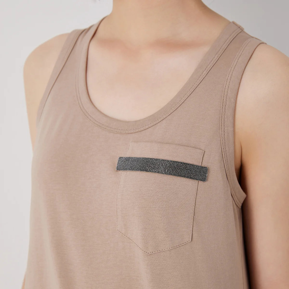 Women's tank top with chest pocket