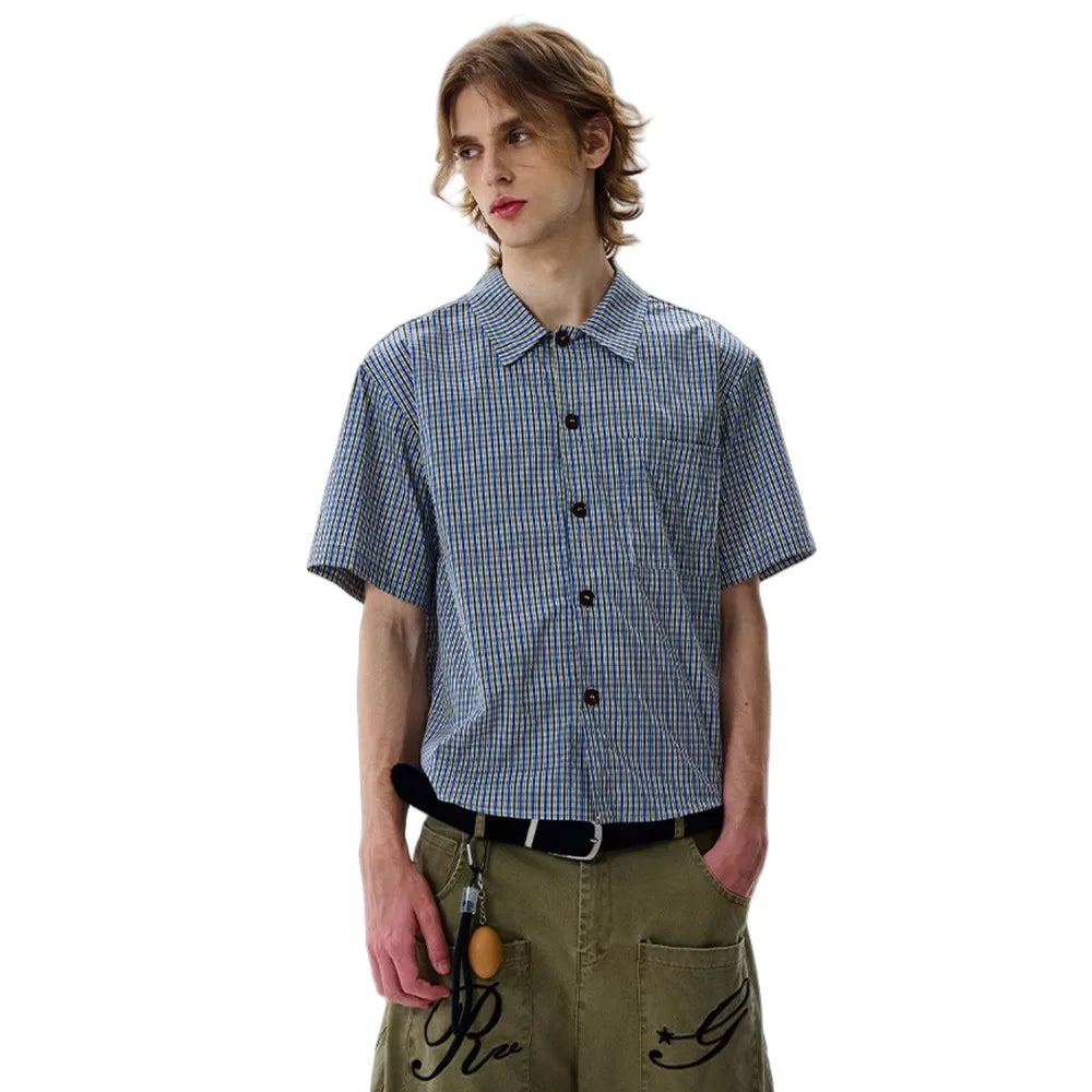 Plaid Retro Short Sleeve Shirt