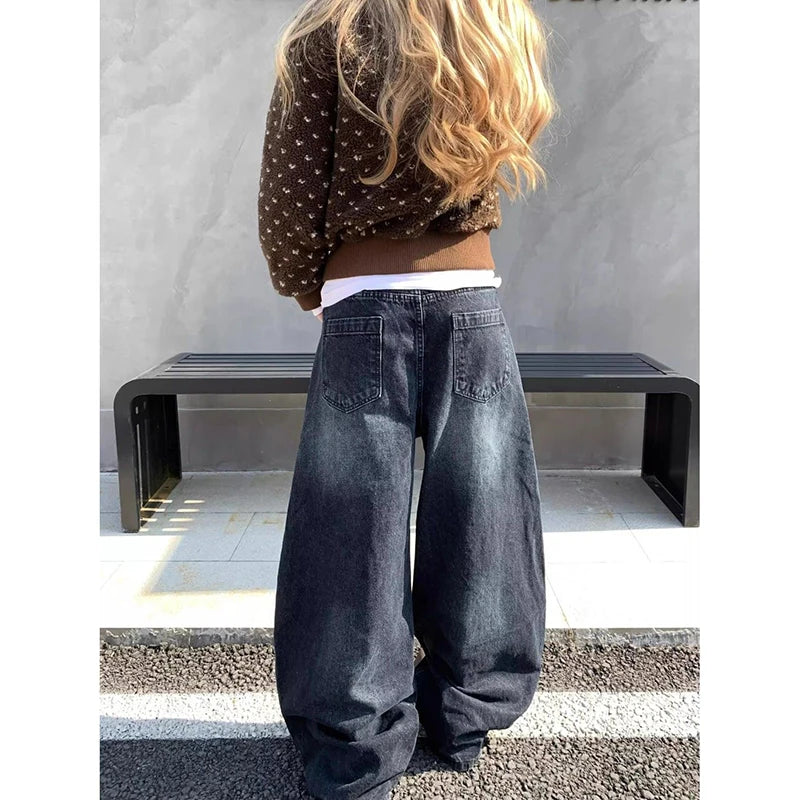 Vintage Waist Wide Leg Jeans