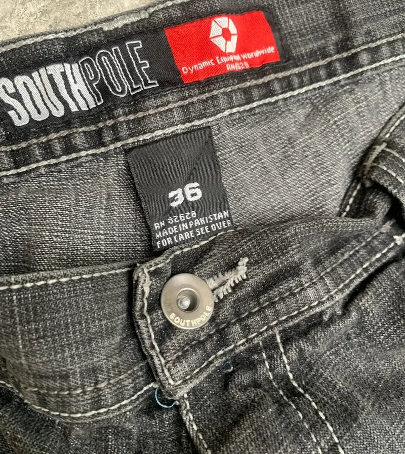 Vintage Black High Waist Wide Jeans