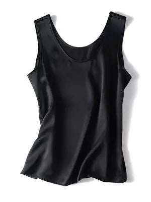 Luxurious Silk Chic O-Neck Tank T-Shirt