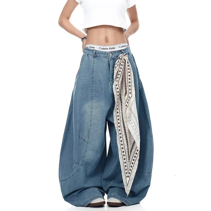 Loose Fit High Waist Wide Jeans