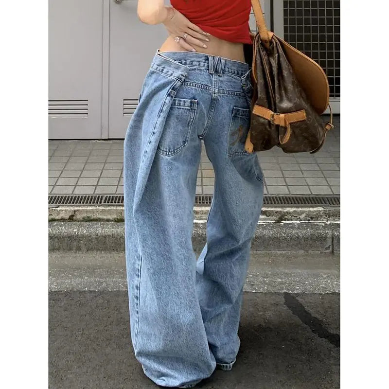 Retro High Waisted Blue Denim Jeans