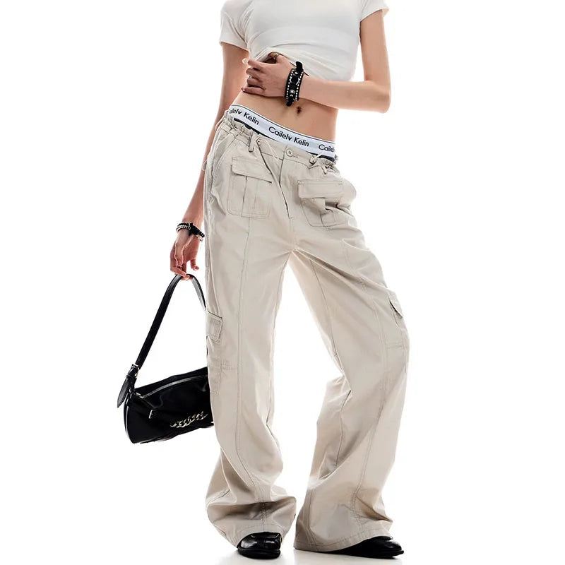 Vintage White Baggy Jeans Wide Jeans