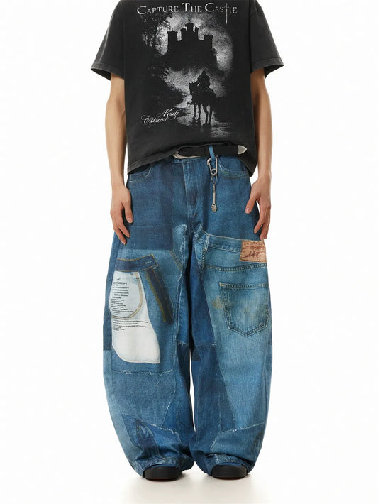 Vintage Retro Loose Fit Wide Jeans