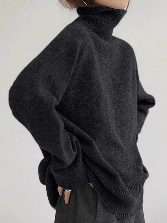 Cozy Oversize Knitted Turtleneck Sweater