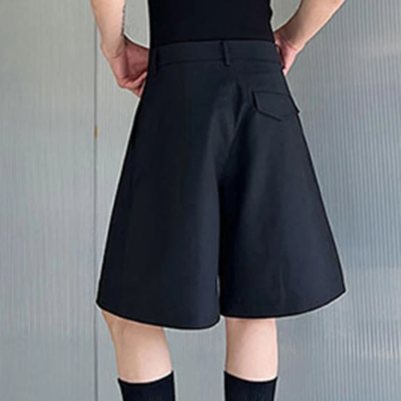 Solid Color Pleated Casual Summer Shorts