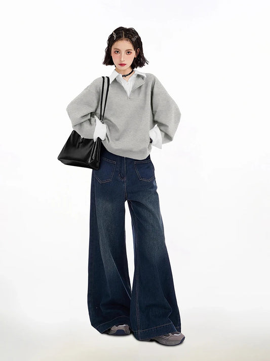 Versatile Loose Collar Sweatshirt