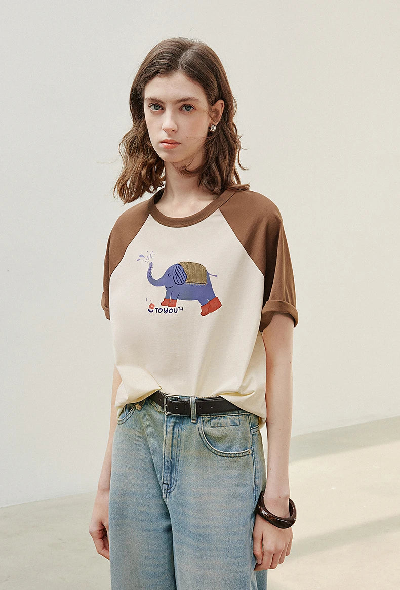 Stylish Short Sleeve Floral T-Shirt