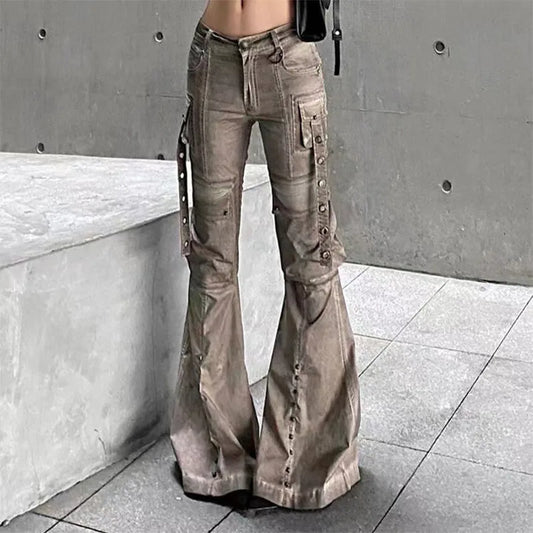Vintage Loose Fit Khaki Denim Jeans