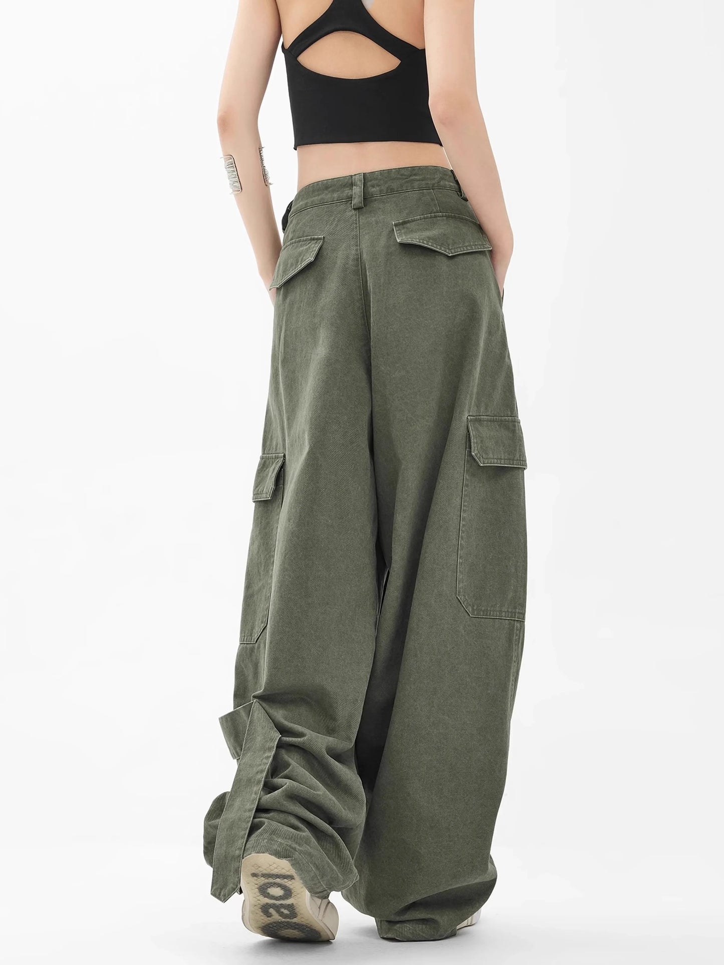 Vintage Multi Pocket Overalls Casual Pants