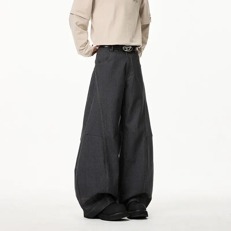 Retro Scimitar Wide Leg Denim Jeans