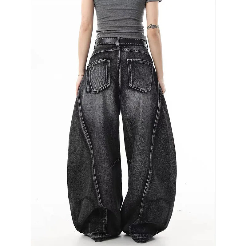 Vintage Black Baggy High Waisted Jeans