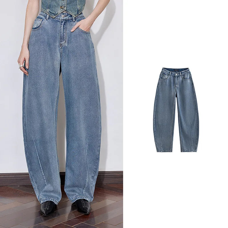 Wasteland Style Wide Leg Denim Jeans