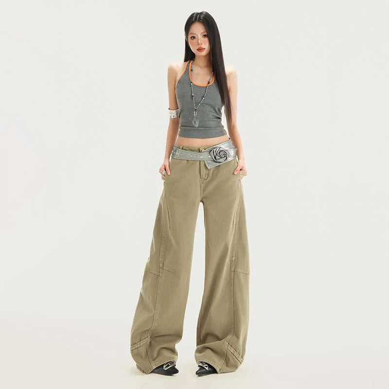 Vintage Wide Leg Denim Pants Jeans