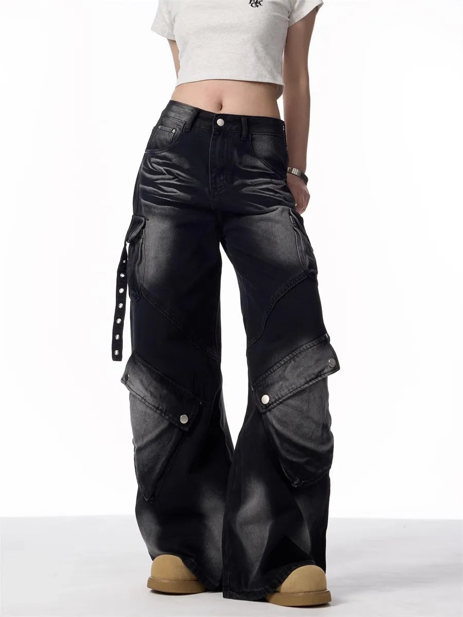 High Street Retro Overalls Jeans