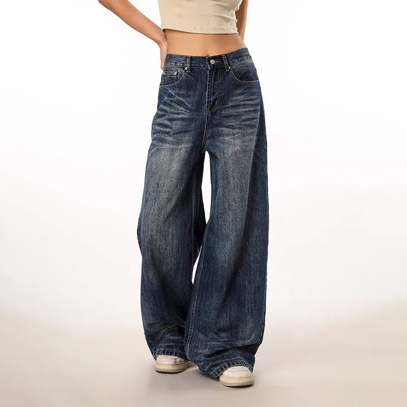 Vintage High Waist Baggy Wide Jeans