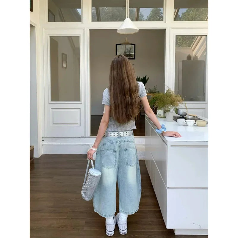 Vintage High-Waisted Denim Shorts