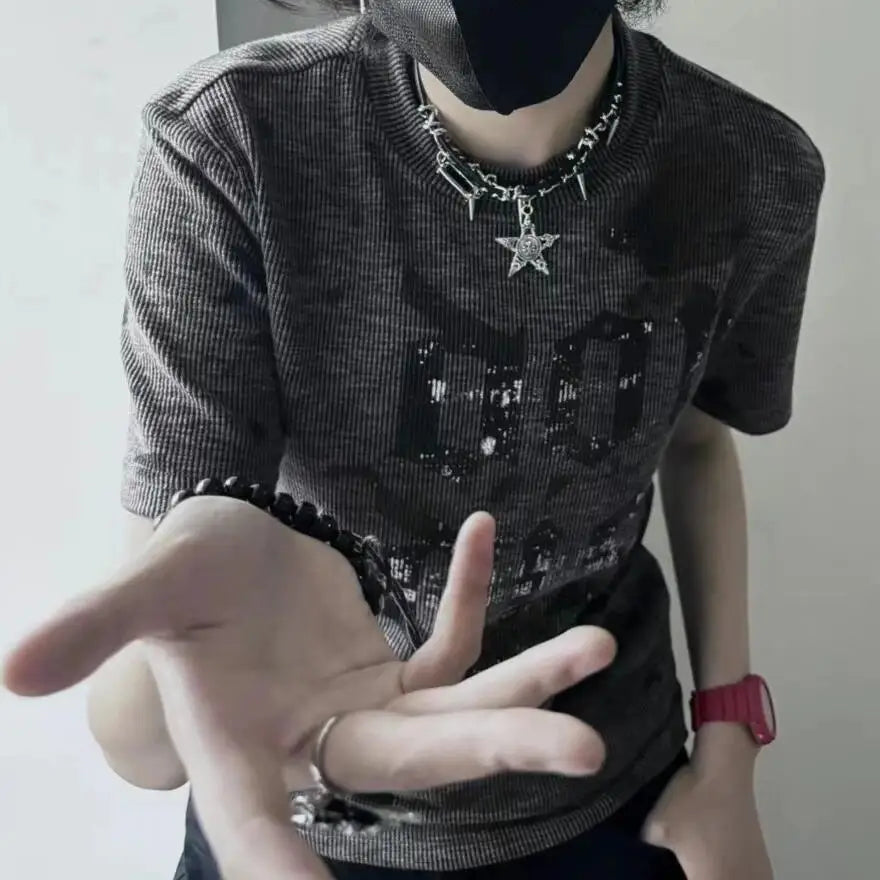 Vintage Letter Print Aesthetic Casual Shirt