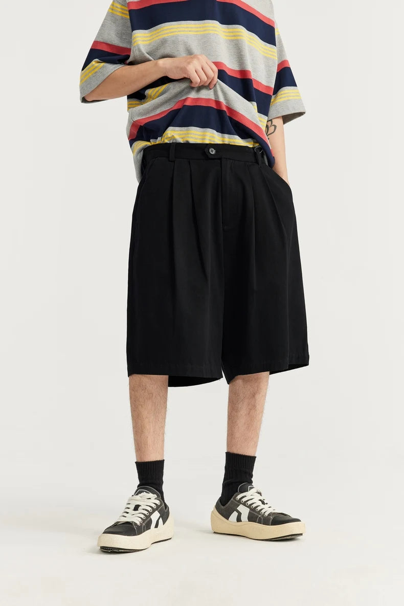 Pleated Inflation Trendy Casual Suit Shorts