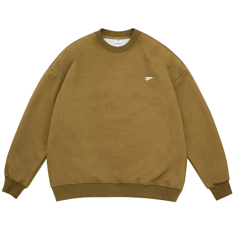 Trendy Japanese Letter Embroidery Sweatshirt