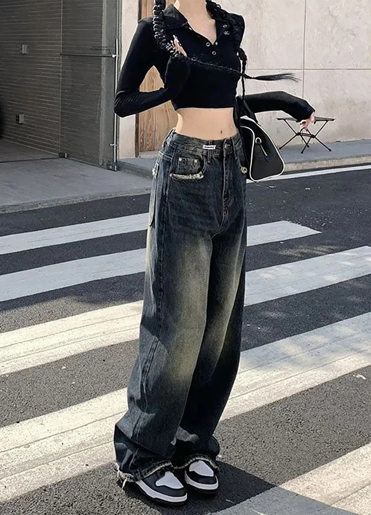Retro Loose Wide Leg High Jeans